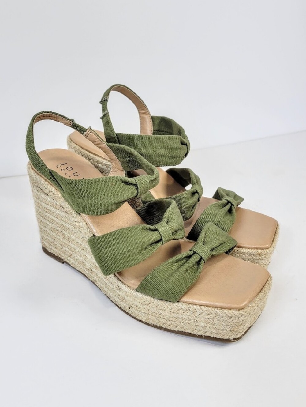 Journee Collection Santorynn Espadrille Wedge Sandal Boho Cottagecore Vacation